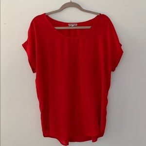 Red scoop neck t-shirt